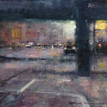 Painting titled "Impressions urbaine…" by Philippe Perennou, Original Artwork, Acrylic Mounted on Wood Panel