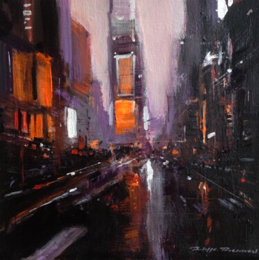 Painting titled "Times Square , n° 2…" by Philippe Perennou, Original Artwork, Acrylic Mounted on Wood Panel