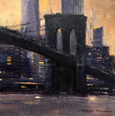 Painting titled "Brooklyn Bridge, n°…" by Philippe Perennou, Original Artwork, Acrylic Mounted on Wood Stretcher frame