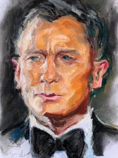 "Daniel Craig" başlıklı Tablo Philippe Petit tarafından, Orijinal sanat, Pastel