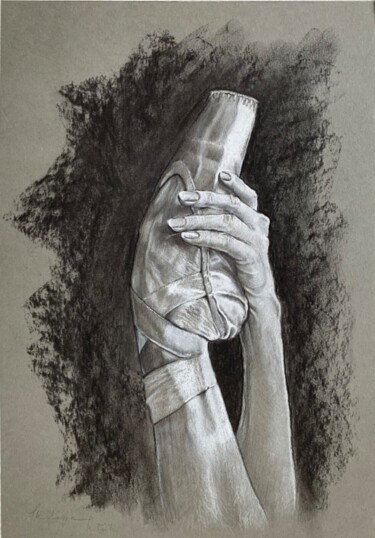 Drawing titled "Pointe à la main" by Philippe Petit, Original Artwork, Graphite