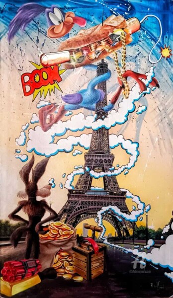 Pintura titulada "la baguette de bon…" por Philippe Toneut, Obra de arte original, Acrílico Montado en Bastidor de camilla d…