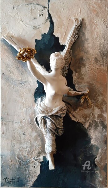 Escultura intitulada "Light in the Clouds" por Philippe Toneut, Obras de arte originais, Resina Montado em Painel de madeira