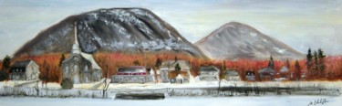 Pintura titulada "Mont Saint-Hilaire" por Normand Philippe, Obra de arte original, Oleo Montado en Bastidor de camilla de ma…