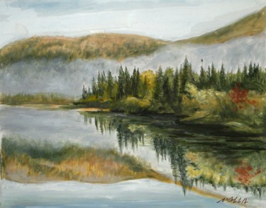 Peinture intitulée "Mont-Tremblant" par Normand Philippe, Œuvre d'art originale, Huile