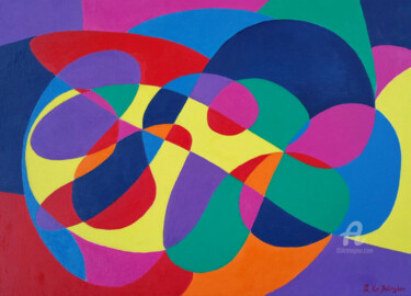 Pintura intitulada "Jeux de couleurs" por Philippe Van Bellinghen, Obras de arte originais, Óleo