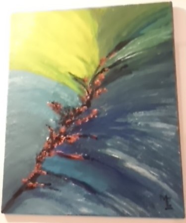 Painting titled "Brin de Gypsophile" by Philipps.Pagès.Michèle, Original Artwork, Acrylic