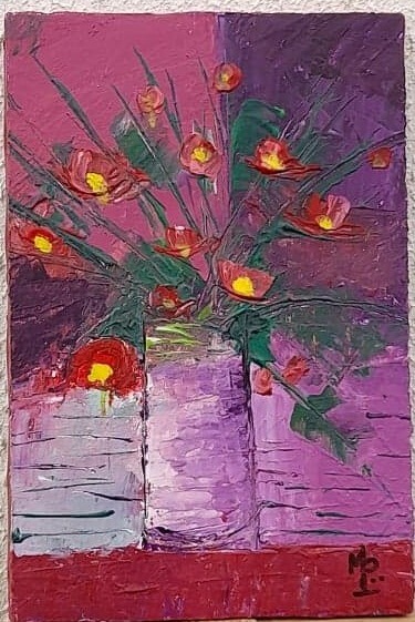 Peinture intitulée "BOUQUET FLEURI" par Philipps.Pagès.Michèle, Œuvre d'art originale, Acrylique