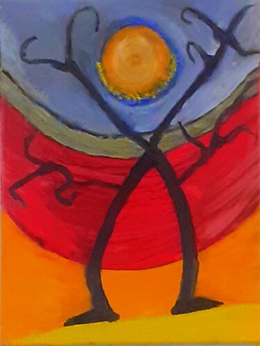 Картина под названием "L'ARBRE SORCIER" - Philipps.Pagès.Michèle, Подлинное произведение искусства, Масло Установлен на Дере…