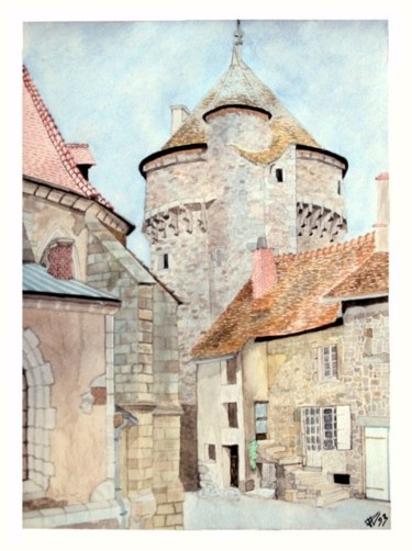 Peinture intitulée "Arnay le Duc" par Philippe Levasseur, Œuvre d'art originale, Huile