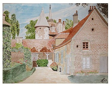 Painting titled "Chateau d'Epoisse,…" by Philippe Levasseur, Original Artwork, Oil
