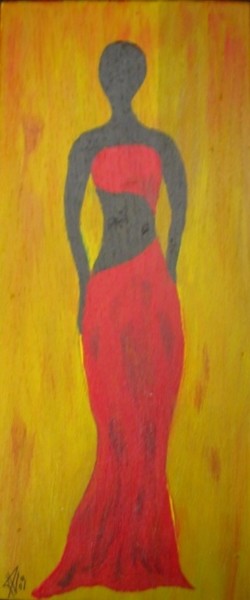 Malerei mit dem Titel "femme Massaï" von Philippe Levasseur, Original-Kunstwerk