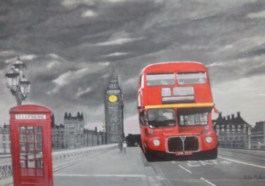 Pintura intitulada "London" por Phillip Matthews, Obras de arte originais, Acrílico