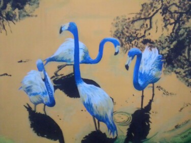 Peinture intitulée "On Golden Pond" par Phillip Matthews, Œuvre d'art originale, Acrylique