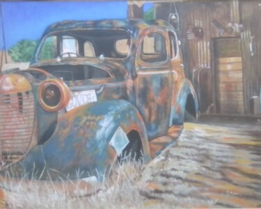 Pintura titulada "Back of shed" por Phillip Matthews, Obra de arte original, Oleo