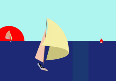 Arts numériques intitulée "Sailing in May with…" par Phillip Reese, Œuvre d'art originale, Travail numérique 2D