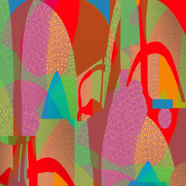 Digitale Kunst mit dem Titel "Hiding Three Umbrel…" von Phillip Reese, Original-Kunstwerk, Digitale Malerei