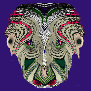 Digital Arts titled "Alien Face number 10" by Phillip Reese, Original Artwork, 2D Digital Work