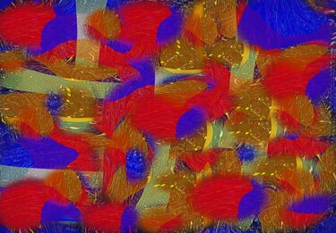 Arte digitale intitolato "Golden Village Red…" da Phillip Reese, Opera d'arte originale, Lavoro digitale 2D