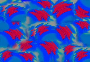 Arts numériques intitulée "Chickens swimming i…" par Phillip Reese, Œuvre d'art originale, Travail numérique 2D