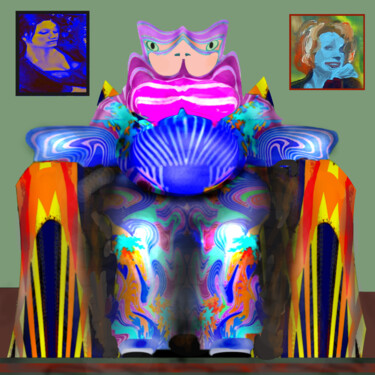 Digitale Kunst mit dem Titel "Queen Cattu" von Phillip Reese, Original-Kunstwerk, Digitale Malerei