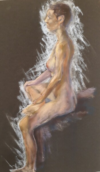 Drawing titled "Ambre" by Philms, Original Artwork, Pastel