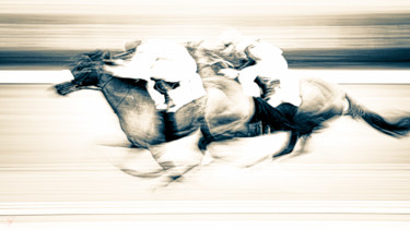 Fotografia intitulada "Chevaux de course" por Philippe Loze, Obras de arte originais, Fotografia digital