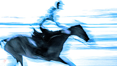 Photography titled "Le cheval bleu sur…" by Philippe Loze, Original Artwork, Digital Photography
