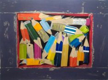 Pintura intitulada "Crayons" por Phijk, Obras de arte originais, Pastel