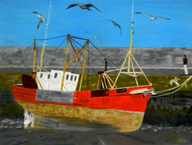 Peinture intitulée "marée basse.jpg" par Phijk, Œuvre d'art originale, Pastel