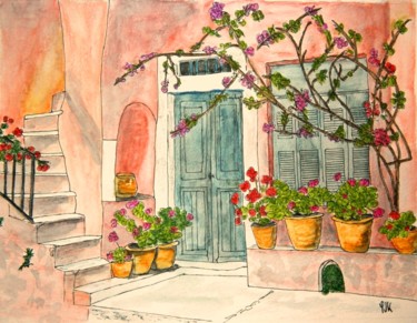 Painting titled "naxos-grece.jpg" by Phijk, Original Artwork, Watercolor