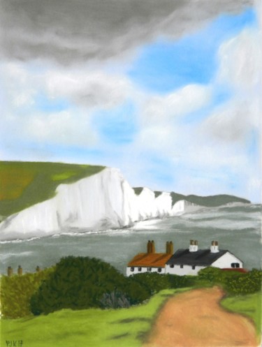 Painting titled "seven-sisters" by Phijk, Original Artwork, Pastel