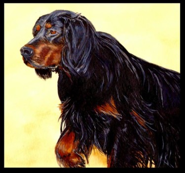 Peinture intitulée "chien_feu.JPG" par Philippe Parisot, Œuvre d'art originale