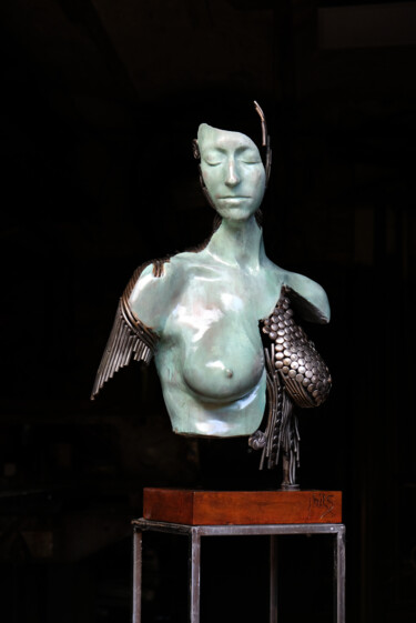 Sculptuur getiteld "La madone" door Phils, Origineel Kunstwerk, Metalen