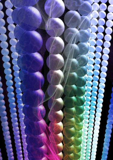 Arts numériques intitulée "Enfilage de perles" par Phim, Œuvre d'art originale, Peinture numérique
