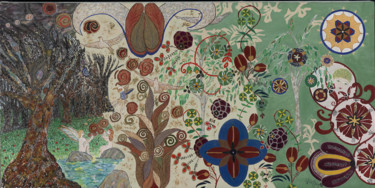 Schilderij getiteld "Forêt magique" door Phiphi, Origineel Kunstwerk, Acryl