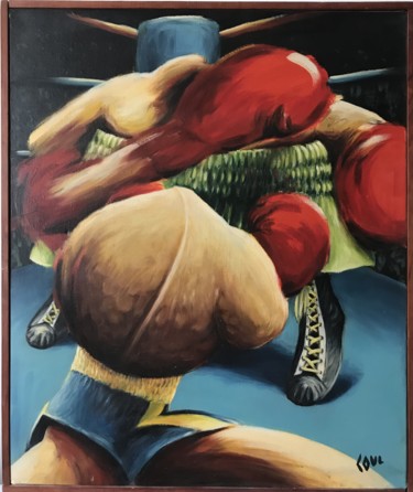 Картина под названием "Boxeur III" - Coul, Подлинное произведение искусства, Масло