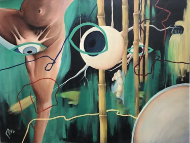 Painting titled "GLOBES" by Coul, Original Artwork, Oil