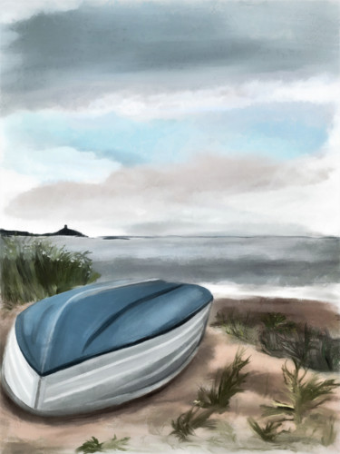 Digital Arts titled "Mediterranean beach" by Michele Poenicia, Original Artwork, Digital Painting