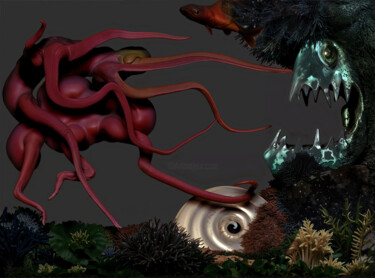 Arte digital titulada "Abyss" por Michele Poenicia, Obra de arte original, Modelado 3D