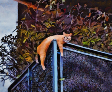 Arts numériques intitulée "Cat" par Michele Poenicia, Œuvre d'art originale, Peinture numérique
