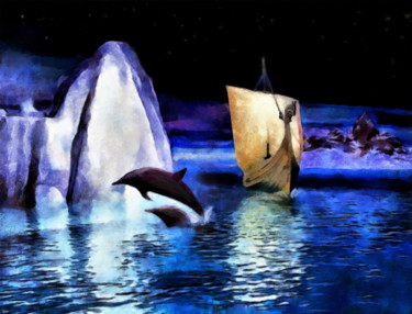 Digitale Kunst mit dem Titel "Vikings" von Michele Poenicia, Original-Kunstwerk, Digitale Malerei