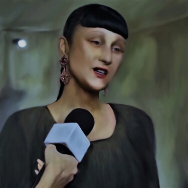 Arte digitale intitolato "Monna Lisa interview" da Michele Poenicia, Opera d'arte originale, Pittura digitale