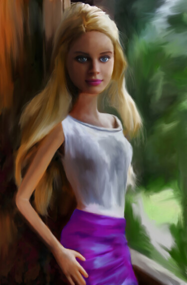 Digital Arts titled "Barbie" by Michele Poenicia, Original Artwork, Digital Painting