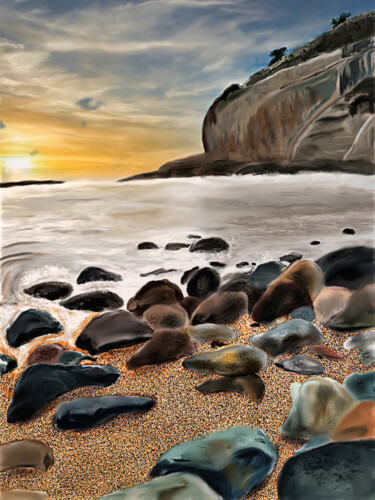 Digital Arts titled "The bay" by Michele Poenicia, Original Artwork, Digital Painting