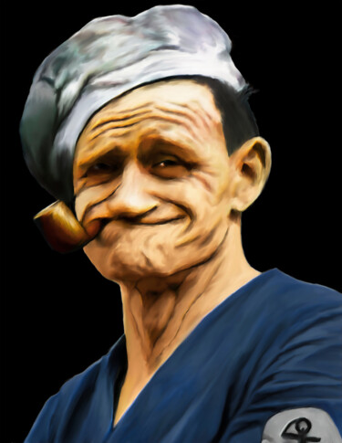 Digital Arts titled "Popeye" by Michele Poenicia, Original Artwork, Digital Painting