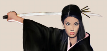 Digital Arts titled "Geisha" by Michele Poenicia, Original Artwork, Digital Painting