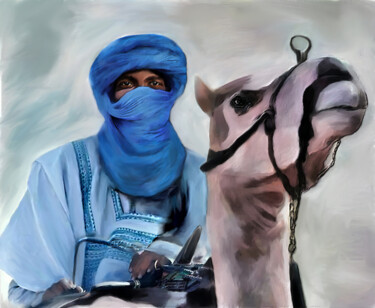 Digital Arts titled "Tuareg" by Michele Poenicia, Original Artwork, Digital Painting