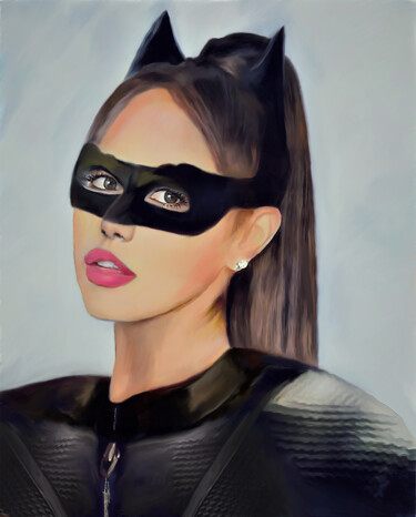 Arts numériques intitulée "The catwoman" par Michele Poenicia, Œuvre d'art originale, Peinture numérique