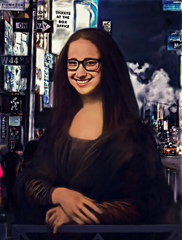 Arte digital titulada "Smiling Monnalisa" por Michele Poenicia, Obra de arte original, Pintura Digital